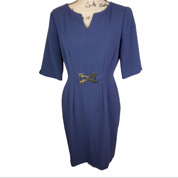 Tahari Dresses & Skirts - NWT Tahari ASL Blue Sheath Dress Sz 8P